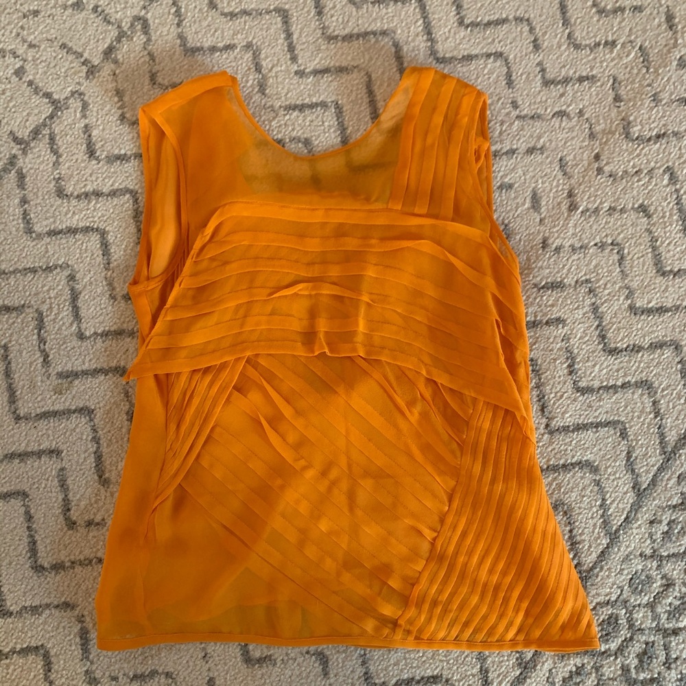 Nanette Lenore size 2 orange silk top GUC